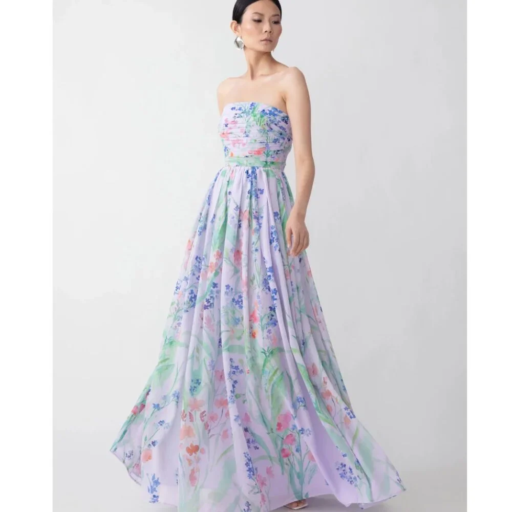 Sau Lee Camilla formal dress in lavender floral - Picture 2 of 8